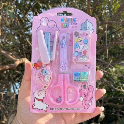 kit de papeleria bt21 rosa