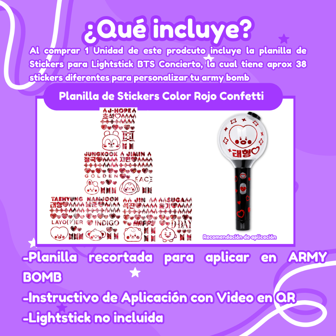 Planilla de Stickers para ARMY BOMB - Imagen 3